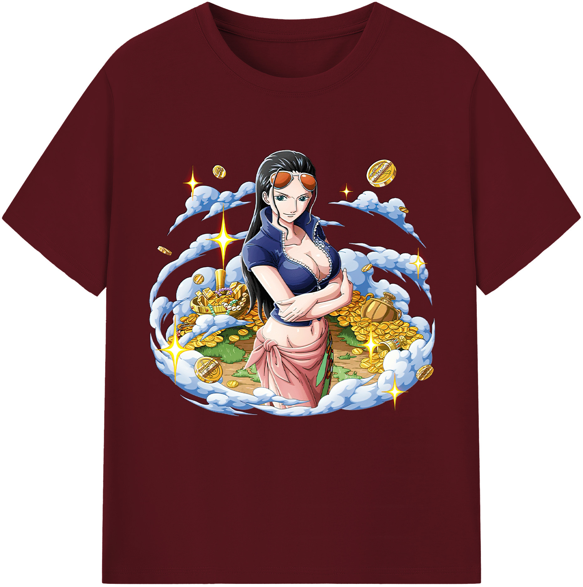 ワンピース ニコ・ロビン ONE PIECE Nico Robin 綿100％半袖Tシャツ（フロントプリント）